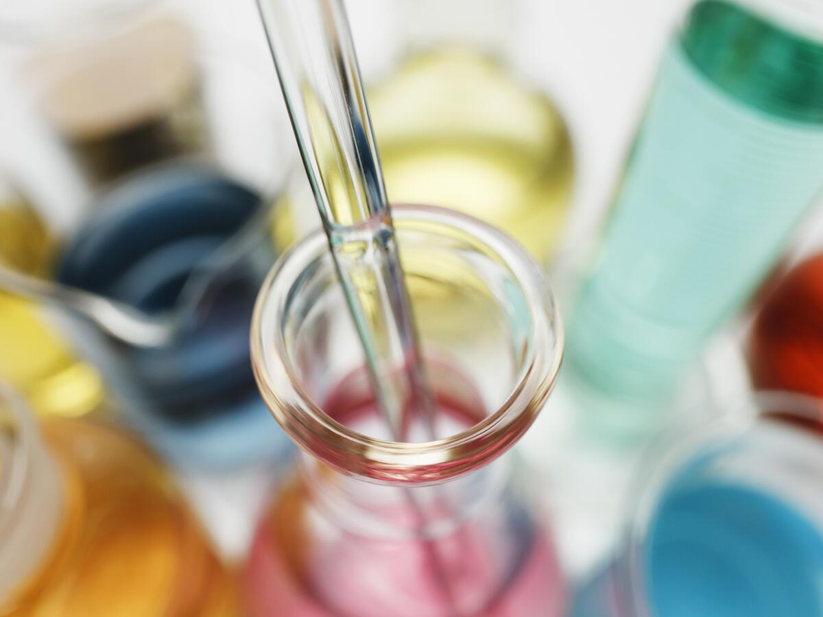 Flasks and a pipette.